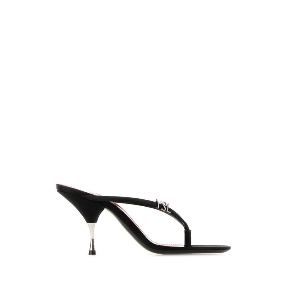 Saint Laurent Women Black Crepe Jerry Sabot